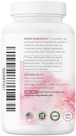 Myo-Inositol y D-Chiro Inositol 2,050mg | 240 Cápsulas Veganas + Vitamina C, Folato, DIM y CoQ10 | Suplemento de Inositol para Mujeres | 40:1 | - imagen 7