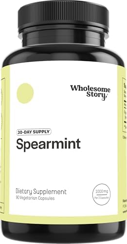 Suplemento de Cápsulas de Menta Orgánica Wholesome Story | 1000mg Hoja de Menta | 333.33mg por Cápsula | Apoya Hormonas, Digestión y Salud Intestinal - imagen 1