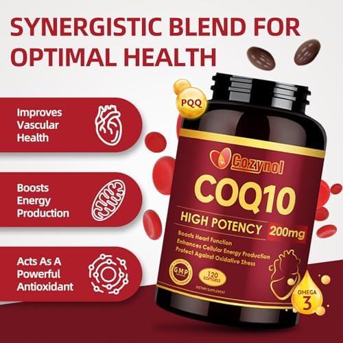 CoQ10 200mg Softgels con PQQ y Omega 3, Máxima Absorción de Coenzima Q10, Antioxidante Potente para la Salud del Corazón y Energía, 120 Cápsulas, - imagen 3