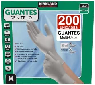 Guantes de Nitrilo Kirkland Signature, Caja de 200, Talla Mediana para Cuidado de la Salud, Servicio de Alimentos y Uso Doméstico. - imagen 1