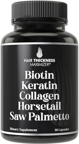 Suplemento Capilar 5 en 1 con Biotina (5000mcg), Queratina, Colágeno, Cola de Caballo y Saw Palmetto - Vitaminas para el Crecimiento del Cabello para - imagen 1