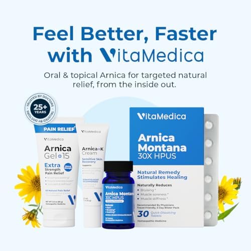 Tabletas de Arnica Montana 30C VitaMedica para Alivio Natural de Dolor, Moretones y Hinchazón - Medicina Homeopática para Recuperación de Lesiones y - imagen 8