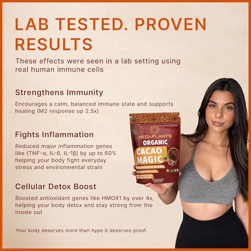 MegaPlants Cacao Magic | Mezcla de 5 Hongos Superfood | Melena de León, Reishi, Chaga, Cordyceps, Cola de Pavo | Alternativa para Smoothies, - imagen 8