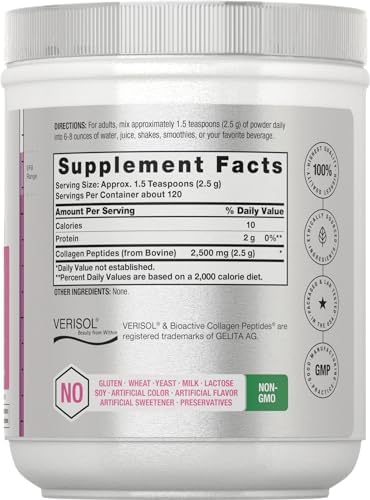 Horbäach Rejuvenador de Piel con Verisol 10.58 oz | Polvo de Péptidos de Colágeno Bioactivo | Tipos I y III | Suplemento Sin GMO y Sin Gluten - imagen 2