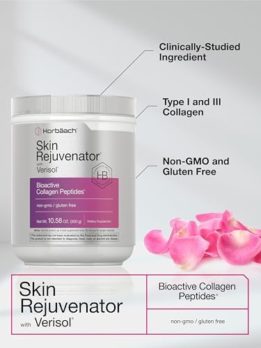 Horbäach Rejuvenador de Piel con Verisol 10.58 oz | Polvo de Péptidos de Colágeno Bioactivo | Tipos I y III | Suplemento Sin GMO y Sin Gluten - imagen 4