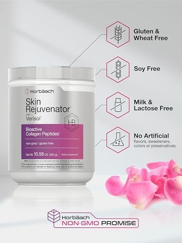 Horbäach Rejuvenador de Piel con Verisol 10.58 oz | Polvo de Péptidos de Colágeno Bioactivo | Tipos I y III | Suplemento Sin GMO y Sin Gluten - imagen 5