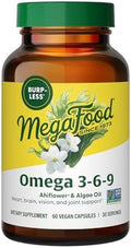 MegaFood Omega 3 6 9 Vegano - Suplemento Sin Eructos - 600 mg Omega 3 de Origen Vegetal y 150 mg DHA por Porción - Soporte para Corazón, Cerebro, - imagen 1