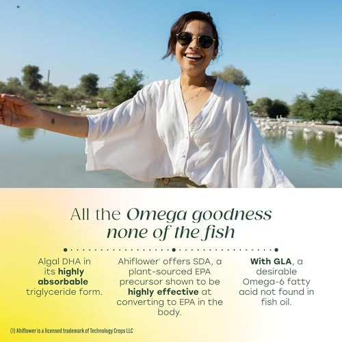 MegaFood Omega 3 6 9 Vegano - Suplemento Sin Eructos - 600 mg Omega 3 de Origen Vegetal y 150 mg DHA por Porción - Soporte para Corazón, Cerebro, - imagen 4