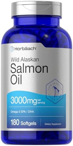 Aceite de Pescado de Salmón Salvaje de Horbäach 3000mg | 180 Cápsulas Blandas | Omega-3 EPA y DHA de Alta Potencia | Sin OGM y Sin Gluten - imagen 1