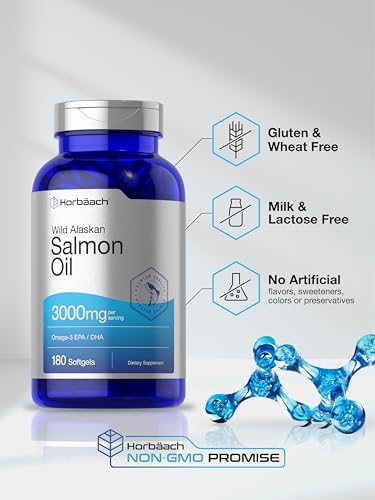 Aceite de Pescado de Salmón Salvaje de Horbäach 3000mg | 180 Cápsulas Blandas | Omega-3 EPA y DHA de Alta Potencia | Sin OGM y Sin Gluten - imagen 5
