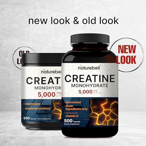 NatureBell Cápsulas de Creatina Monohidratada 5,000mg por Porción, 500 Contenido | Creatina Micronizada, Sin Sabor | Apoyo Pre-Entrenamiento y Fuerza - imagen 5