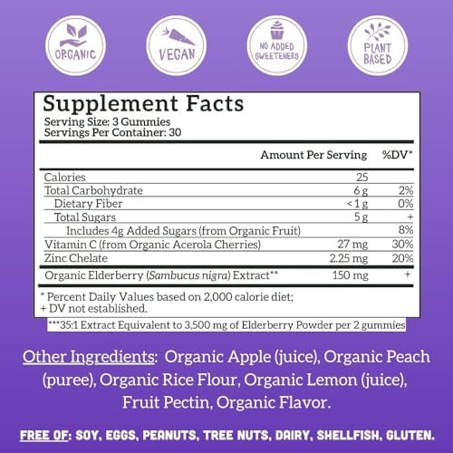 Gomitas de Saúco Llama Naturals para Adultos, Veganas y Orgánicas, Suplemento Inmunológico con Vitamina C y Zinc, 90 Unidades - imagen 2