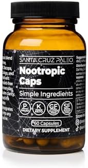 Cápsulas Nootrópicas Santa Cruz Paleo – Melena de León, Alpha GPC, Ginseng Panax y Ginkgo Biloba para Enfoque, Memoria y Energía – Suplemento - imagen 1