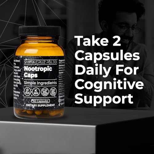 Cápsulas Nootrópicas Santa Cruz Paleo – Melena de León, Alpha GPC, Ginseng Panax y Ginkgo Biloba para Enfoque, Memoria y Energía – Suplemento - imagen 3