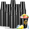 Paquete de 120 Vasos Negros de 16 oz, Vasos de Plástico Desechables Resistentes para Fiestas, Bebidas Frías, BBQ, Celebraciones y Eventos - imagen 1