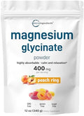 Polvo de Magnesio, 12oz (56 Porciones) | Magnesio Glicinato en Polvo | Sabor Durazno Dulce | Apoyo para Sueño, Músculos, Corazón y Nervios | Fácil - imagen 1