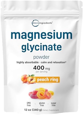 Polvo de Magnesio, 12oz (56 Porciones) | Magnesio Glicinato en Polvo | Sabor Durazno Dulce | Apoyo para Sueño, Músculos, Corazón y Nervios | Fácil - imagen 1