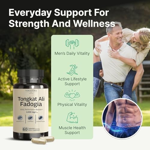 Tongkat Ali Fadogia Agrestis 1200mg - Suplemento con Aumentador de Óxido Nítrico, Longjack para Hombres, Hecho y Probado en EE. UU., 60 Cápsulas - imagen 6