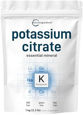 Polvo de Citrato de Potasio de Origen US, 1 KG (35 Onzas) | Suplemento de Electrolitos Esencial para Hidratación | Apto para Veganos - imagen 1
