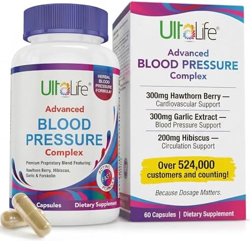 Suplementos ULTALIFE para la Presión Arterial - Complejo Avanzado con Baya de Espino, Hibisco, Ajo y Forskolina - 14 Vitaminas y Hierbas, 30 Cápsulas - imagen 1