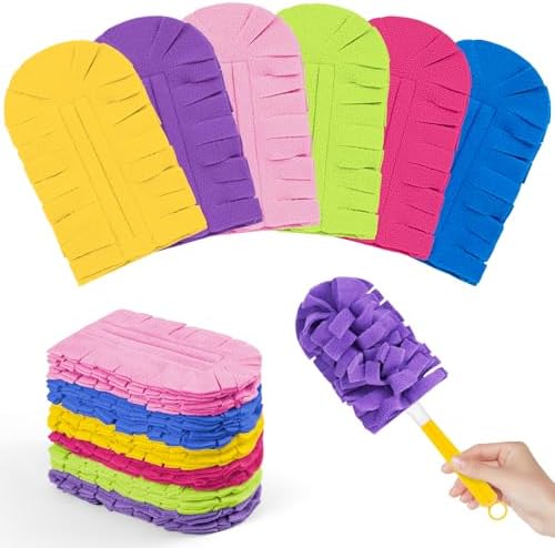 Nicemiya 12 Piezas de Repuestos de Plumeros de Fleece Reutilizables para Swiffer, Almohadillas Lavables y Resistentes, 360 Grados para Ventiladores, - imagen 1