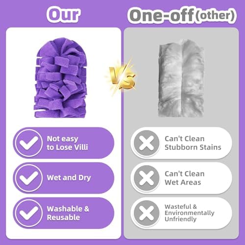 Nicemiya 12 Piezas de Repuestos de Plumeros de Fleece Reutilizables para Swiffer, Almohadillas Lavables y Resistentes, 360 Grados para Ventiladores, - imagen 5