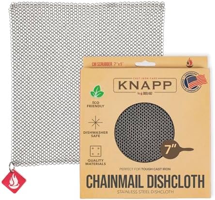 Trapo de Cadena Knapp Made 7”x5” - Reemplaza tu Esponja Sucia - Utensilio de Cocina Multiusos, Limpiador de Ollas y Sartenes - Dura Toda la Vida - imagen 1