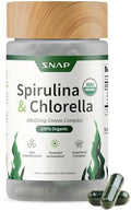 Suplemento Orgánico de Spirulina y Chlorella Snap Supplements - Alga Azul Verde Rica en Proteínas para Energía y Soporte Inmunológico, 120 Cápsulas - imagen 1