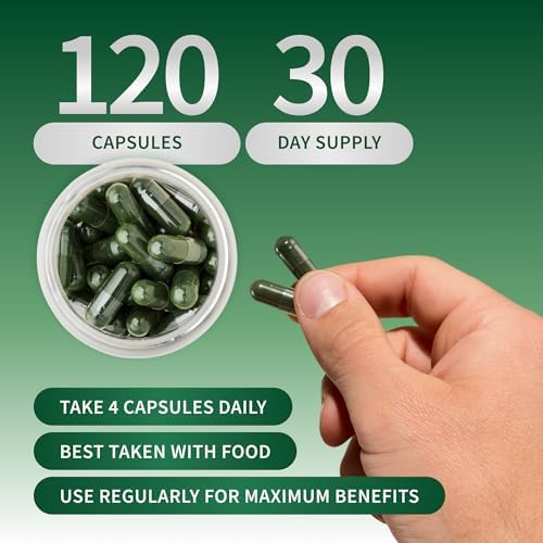 Suplemento Orgánico de Spirulina y Chlorella Snap Supplements - Alga Azul Verde Rica en Proteínas para Energía y Soporte Inmunológico, 120 Cápsulas - imagen 5
