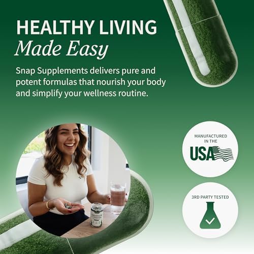 Suplemento Orgánico de Spirulina y Chlorella Snap Supplements - Alga Azul Verde Rica en Proteínas para Energía y Soporte Inmunológico, 120 Cápsulas - imagen 7