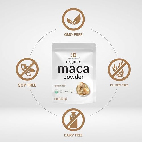 Polvo de Raíz de Maca Orgánica Peruana, 3lbs – Forma Gelatinizada de Fácil Digestión – Suplemento Herbal para Hombres y Mujeres – Apoya la Salud - imagen 3