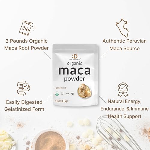 Polvo de Raíz de Maca Orgánica Peruana, 3lbs – Forma Gelatinizada de Fácil Digestión – Suplemento Herbal para Hombres y Mujeres – Apoya la Salud - imagen 4