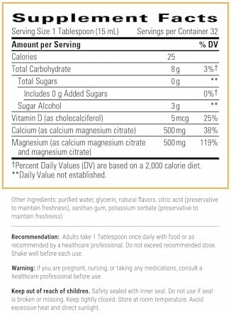 Calcio y Magnesio Líquido Integrative Therapeutics - Suplemento para la Salud Ósea con Vitamina D3 - Sin Gluten ni Lácteos - Sabor Berry, 16 oz (32 - imagen 2