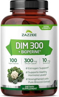 Zazzee DIM 300 mg por Cápsula, 100 Contenido, con 10 mg de BioPerine, Balance Estrogénico, Soporte Menopáusico, Vegano, Natural, No GMO, Hecho en EE. - imagen 1