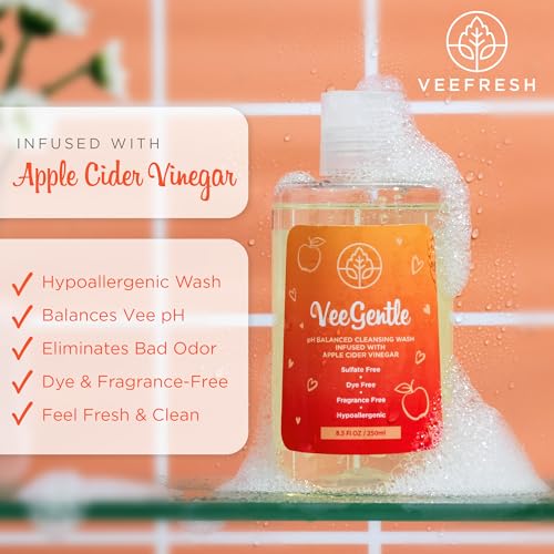 VeeFresh - VeeGentle Jabón Íntimo pH Balanceado con Vinagre de Manzana - Limpiador Suave y Calmante para Mujeres, 250ml - Higiene Femenina - imagen 3