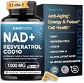 Suplemento de NAD 11 en 1 Extra Fuerte – Liposomal NAD con Resveratrol, CoQ10, Urolitina A, ALA y Cúrcuma – Apoya el Antienvejecimiento, Reparación - imagen 1