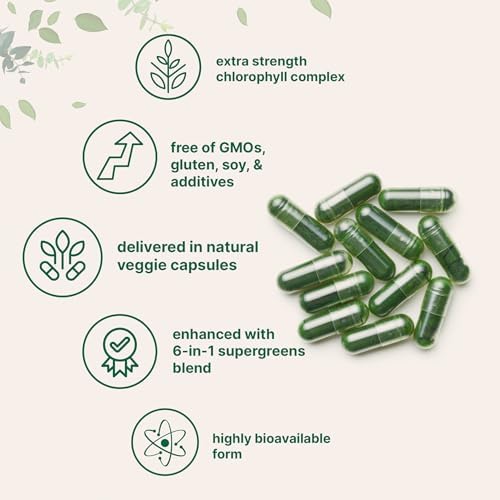 Complejo de Super Verdes de Clorofila Micro Ingredients | 240 Cápsulas Veganas con Perejil, Moringa, Espirulina, Chlorella y Más | Sin Gluten, Sin - imagen 3