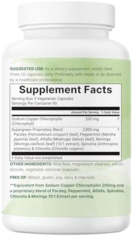 Complejo de Super Verdes de Clorofila Micro Ingredients | 240 Cápsulas Veganas con Perejil, Moringa, Espirulina, Chlorella y Más | Sin Gluten, Sin - imagen 6