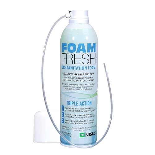 Espuma Bio Sanitizante Foam-Fresh de Nisus, Elimina Grasa y Acumulaciones Orgánicas, Control de Olores para Fregaderos, Drenajes y Trampas de Grasa, - imagen 1