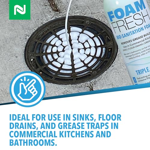 Espuma Bio Sanitizante Foam-Fresh de Nisus, Elimina Grasa y Acumulaciones Orgánicas, Control de Olores para Fregaderos, Drenajes y Trampas de Grasa, - imagen 5