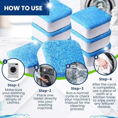 Tabletas Limpiadoras para Lavadoras y Lavavajillas - Paquete de 48 Compatible con Cargadores Frontales y Superiores, Elimina Residuos y Cal - Seguro - imagen 4