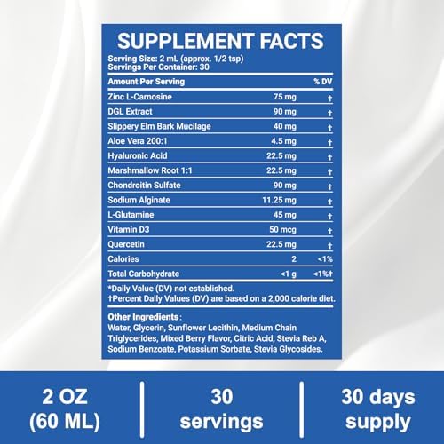 Gotas Nano para Alivio Esofágico - Con Corteza de Olmo Resbaladizo, Zinc, L-Carnosina, L-Glutamina y Extracto de Aloe - Sin OGM, Libre de Lácteos - - imagen 5