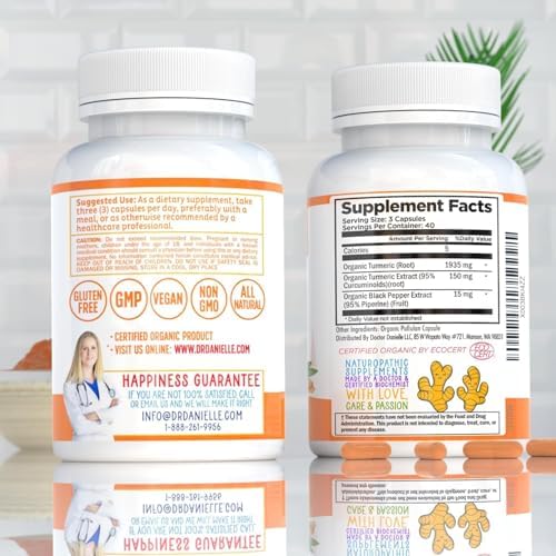 Cúrcuma Orgánica con Extracto de Pimienta Negra 2000mg - Suplemento Ultra Potente de Alta Absorción - 95% Curcuminoides - Vegano, No GMO - 120 - imagen 5