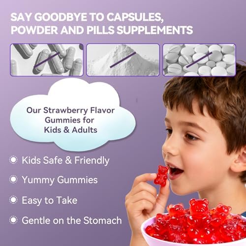 Gomitas Crasye de Azafrán para Niños 100% Puras y Orgánicas, Suplemento Sin Azúcar para Calmar el Ánimo y Mejorar la Concentración - 60 Gomitas - imagen 6