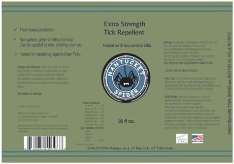 Spray Repelente de Garrapatas Nantucket Spider (16 oz) | Sin DEET | Repelente de Garrapatas con Aceites Esenciales | Hecho en EE. UU. - imagen 2
