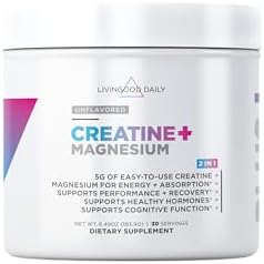 Creatina y Magnesio en Polvo Livingood Daily, Sin Sabor | 5g de Creatina Micronizada con Magnesio para Energía, Recuperación Muscular y Rendimiento | - imagen 1