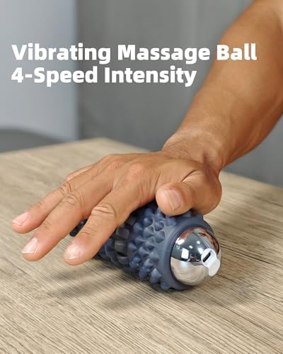 Pelota de Masaje Vibrante NHO, Rodillo de Espuma Vibrante para Alivio del Dolor Muscular, Bola de Liberación Miofascial de 4 Velocidades para Terapia - imagen 4