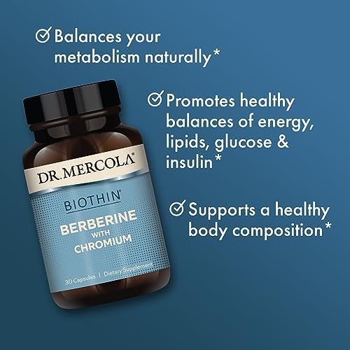 Dr. Mercola Biothin Berberina con Cromo - Apoya la Función Metabólica Saludable - Absorción Mejorada - Sin GMO, Sin Gluten y Sin Soja - 30 Cápsulas - imagen 5