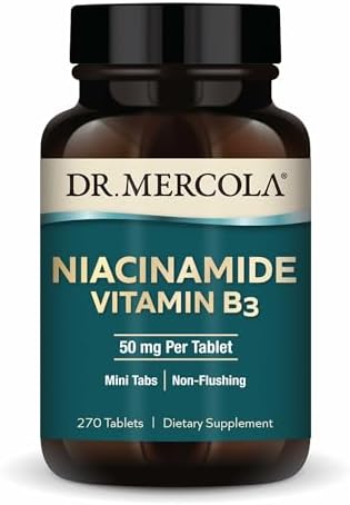 Niacinamida Dr. Mercola 50 mg por Tableta - Apoya la Salud Metabólica - Mini Tabletas - Sin Flushing - No GMO, Sin Gluten y Sin Soja - 270 Porciones - imagen 1