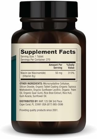 Niacinamida Dr. Mercola 50 mg por Tableta - Apoya la Salud Metabólica - Mini Tabletas - Sin Flushing - No GMO, Sin Gluten y Sin Soja - 270 Porciones - imagen 2
